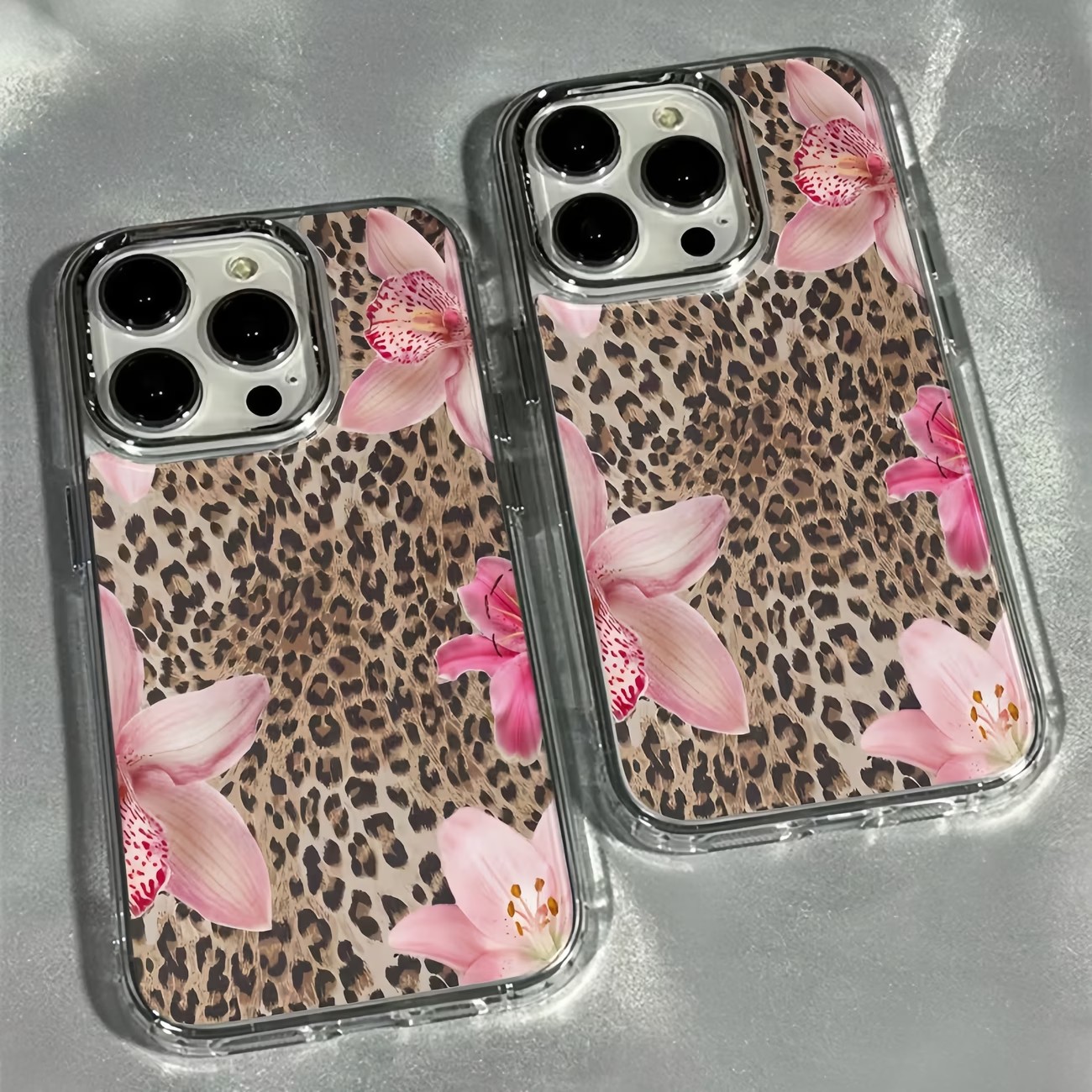 Perfume Pure Xs - Leopard Print Lily Flower Transparent Phone