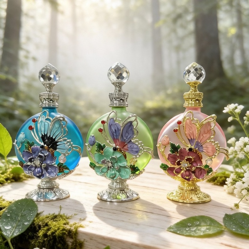 Perfume Fragrance Base - 4pcs Empty Perfume Bottle Enamel Butterfly